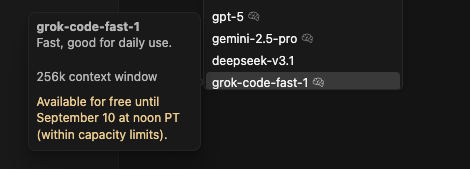 又有新模型免费用啦，xAI的Grok Code Fast 1限时免费用 - 前沿快讯 - LINUX DO