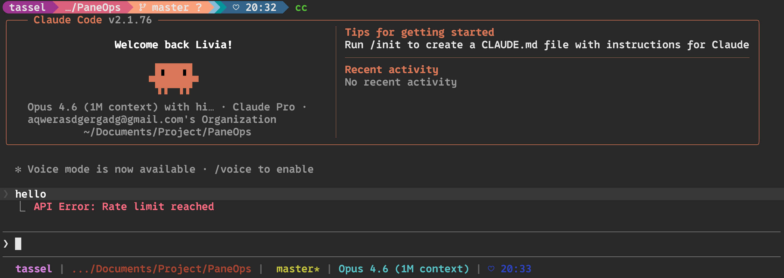 Claude 刚开 pro 就出现 API Error: Rate limit reached - 开发调优 - LINUX DO