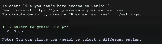 gemini cli无法使用gemini3 - 开发调优 - LINUX DO