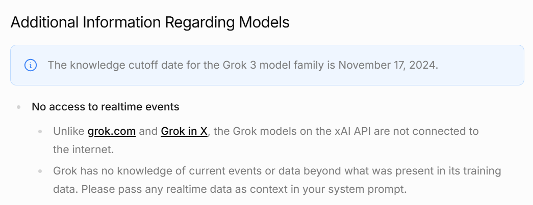 Grok的API不提供联网功能 - 前沿快讯 - LINUX DO
