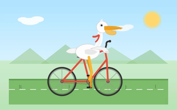 pelican-riding-bike