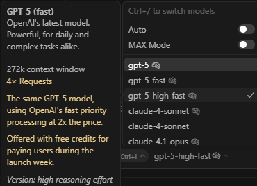 佬友们，我感觉 cursor 的这个 gpt5-high-fast 还是有点东西的 - 开发调优 - LINUX DO
