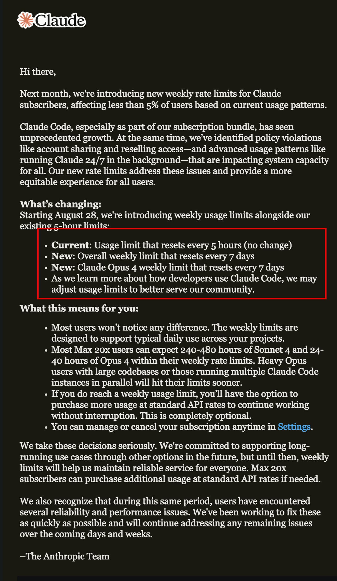 Claude Code 新政策！加入Weekly Limit for Max User - 前沿快讯 - LINUX DO