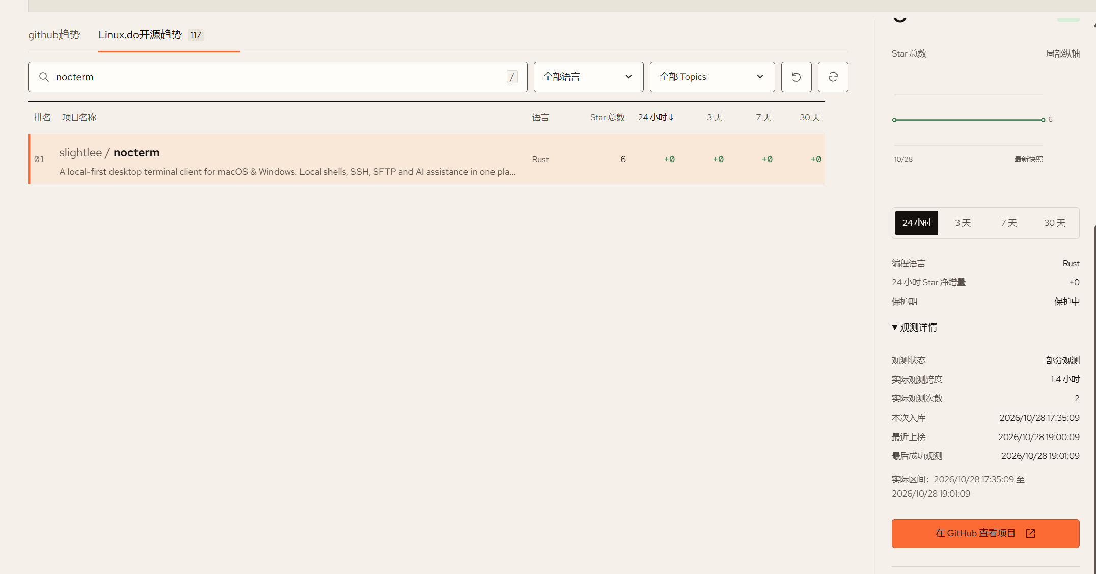 做了个 GitHub & Linux.do 开源项目趋势追踪项目 - 开发调优 - LINUX DO
