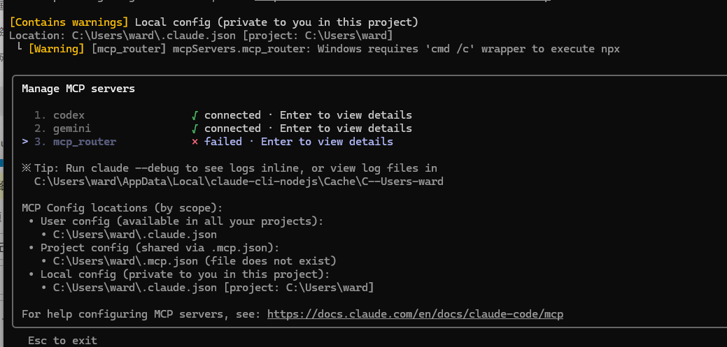 claude code 无法使用commond为 “npx”和无法连接到 mcp router的解决方案 - 开发调优 - LINUX DO