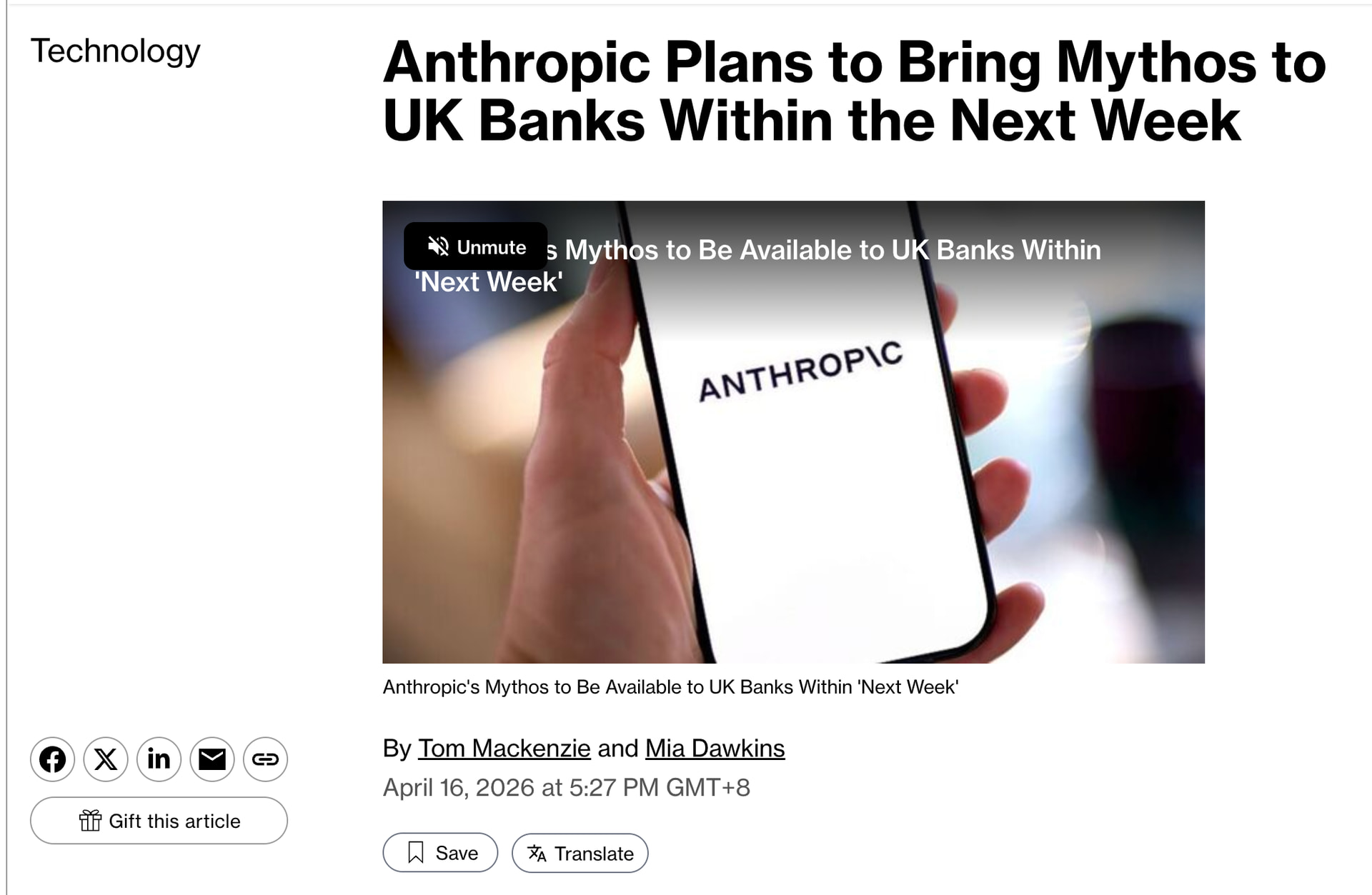 Anthropic计划下周向英国银行开放Mythos模型使用！ - 前沿快讯 - LINUX DO