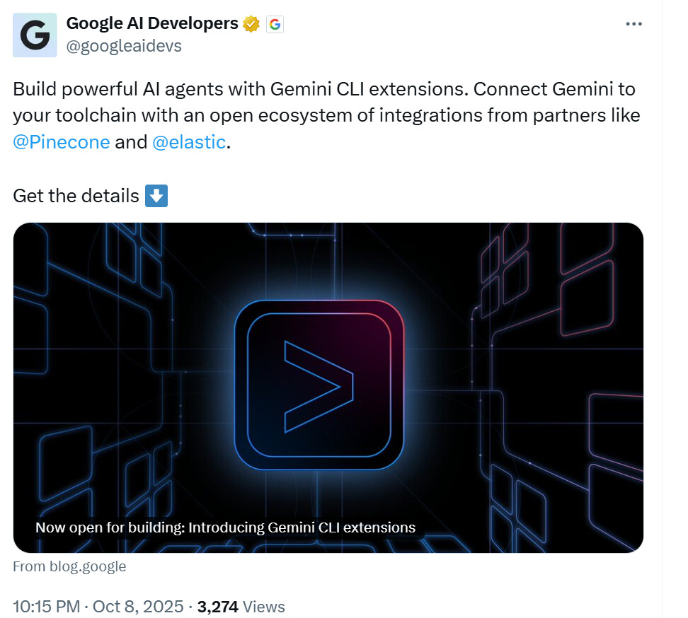 Gemini CLI extensions 刚刚发布了 - 前沿快讯 - LINUX DO