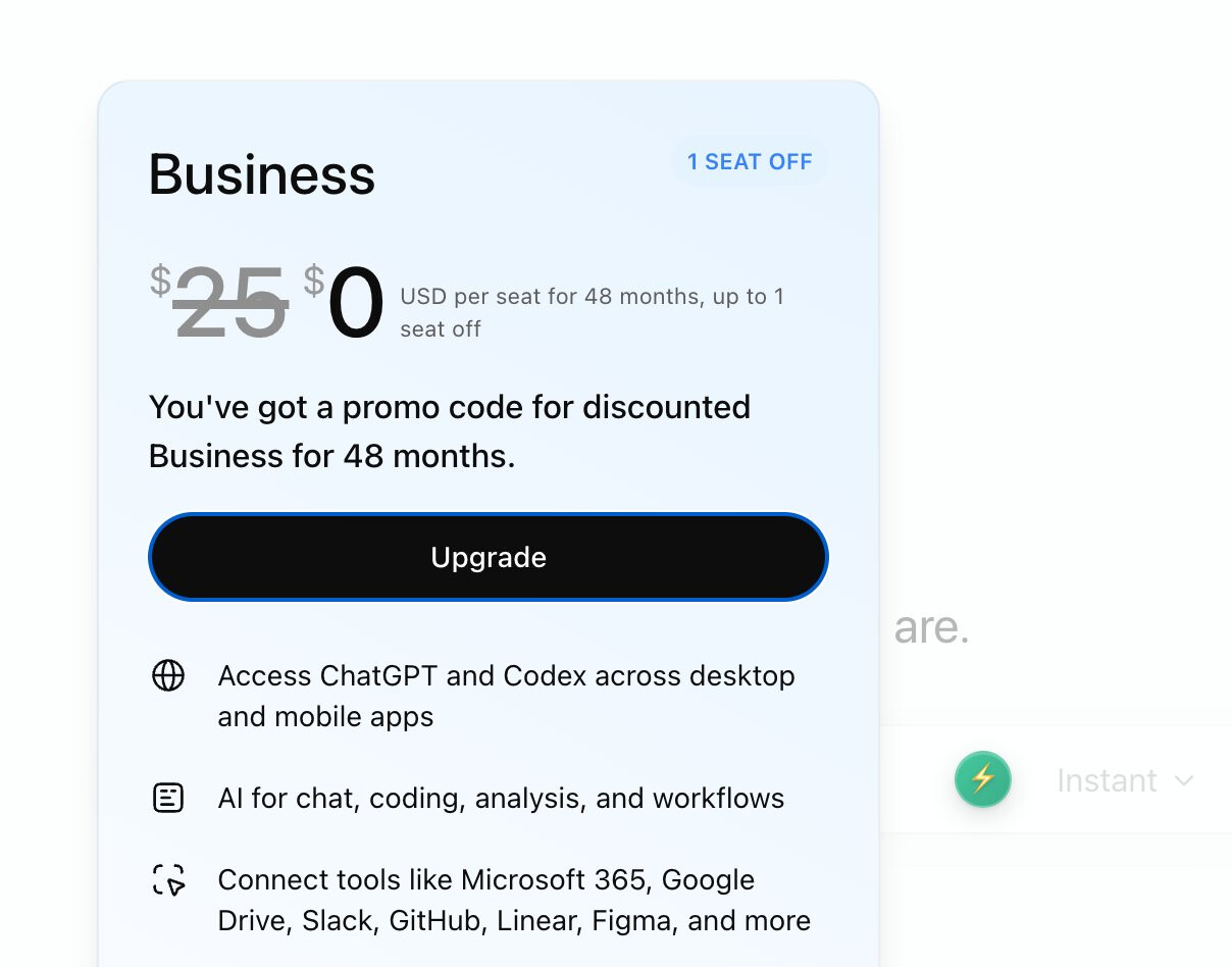 ChatGPT Team 美国促销码 - 搞七捻三 - LINUX DO